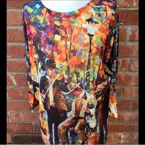 Raglan Sleeve long Loose Blouse XL