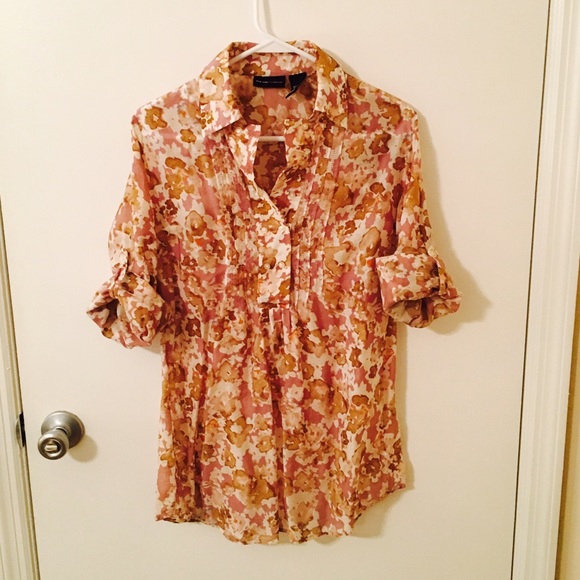 New York & Company Floral Pattern Blouse - Picture 1 of 6
