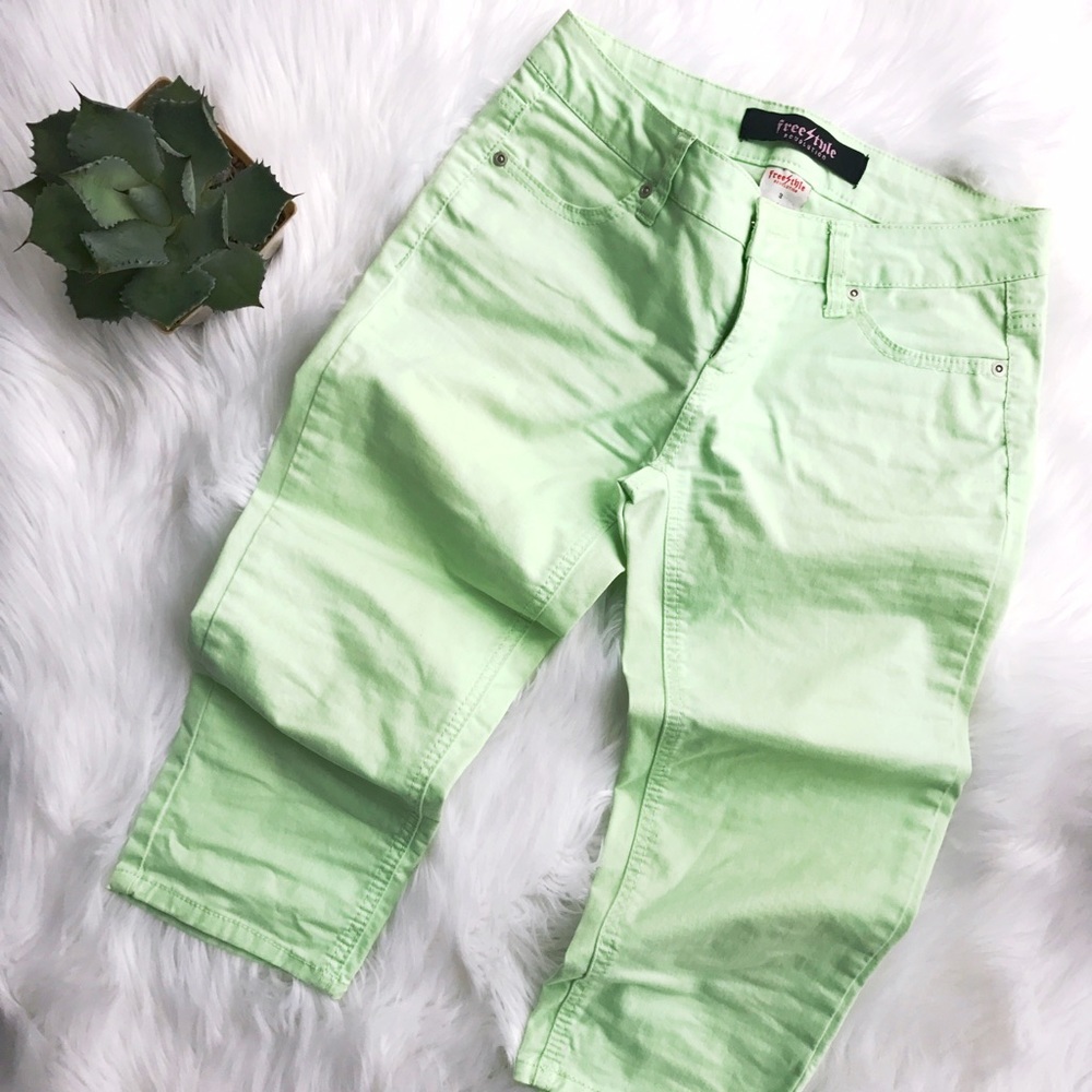 Mint pastel green capris