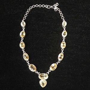 Sterling and yellow topaz necklace