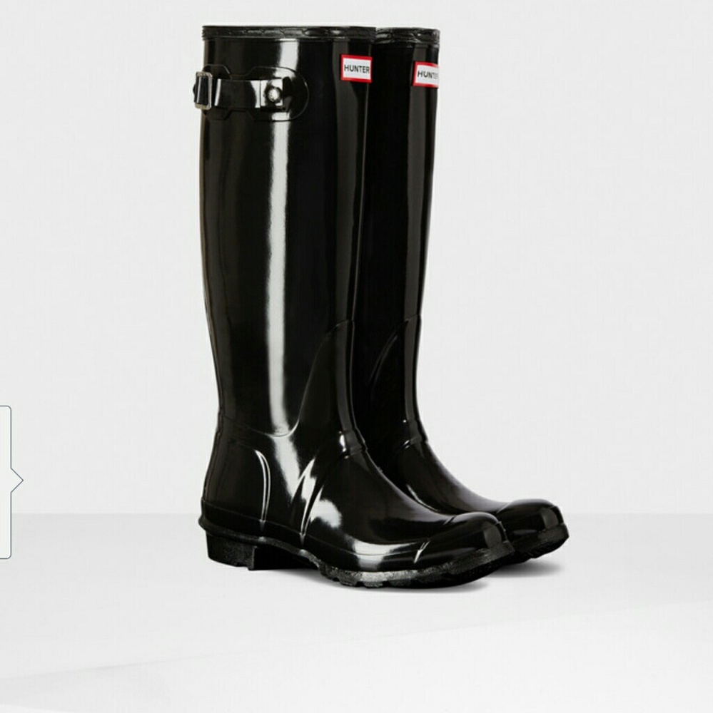 NWT  Original Tall Glossy Black Rain Boots 10
