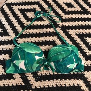 Palm print bikini top