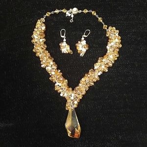 Silver and Crystal evening set