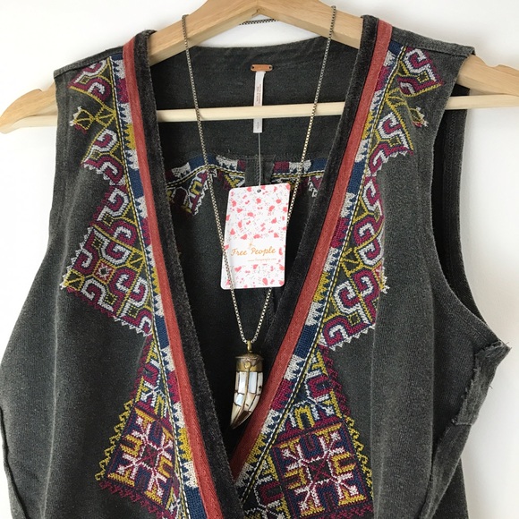 Free People Tops - 🌈Free People Around The World Embroidered Tank