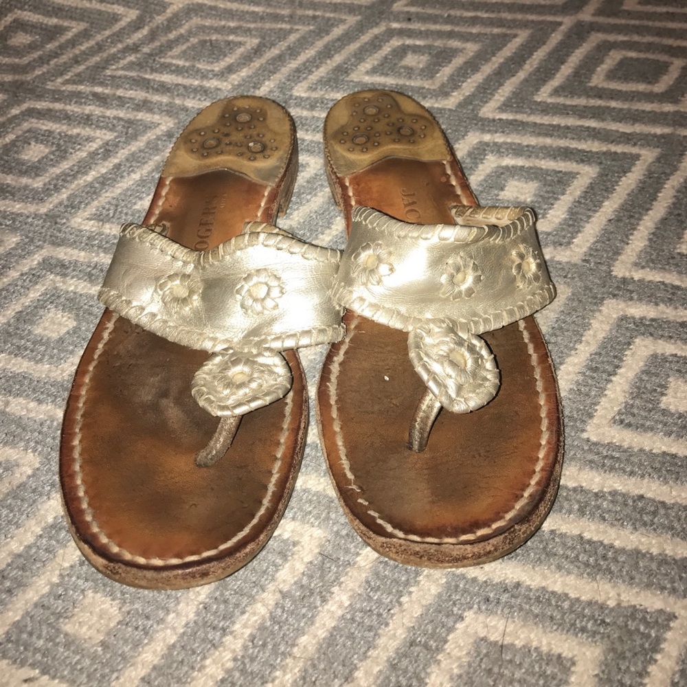 Lovingly used platinum  Jack Rogers size 8