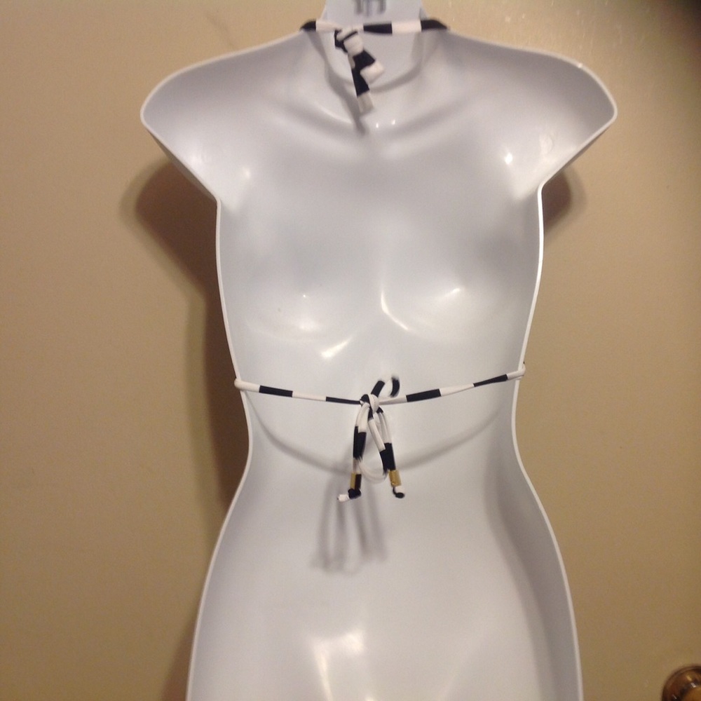 MAR by Vix Black & white stripe Slider Swim top - Picture 2 of 3