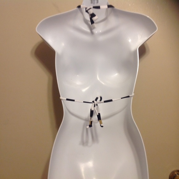 MAR by Vix Black & white stripe Slider Swim top - Picture 2 of 3