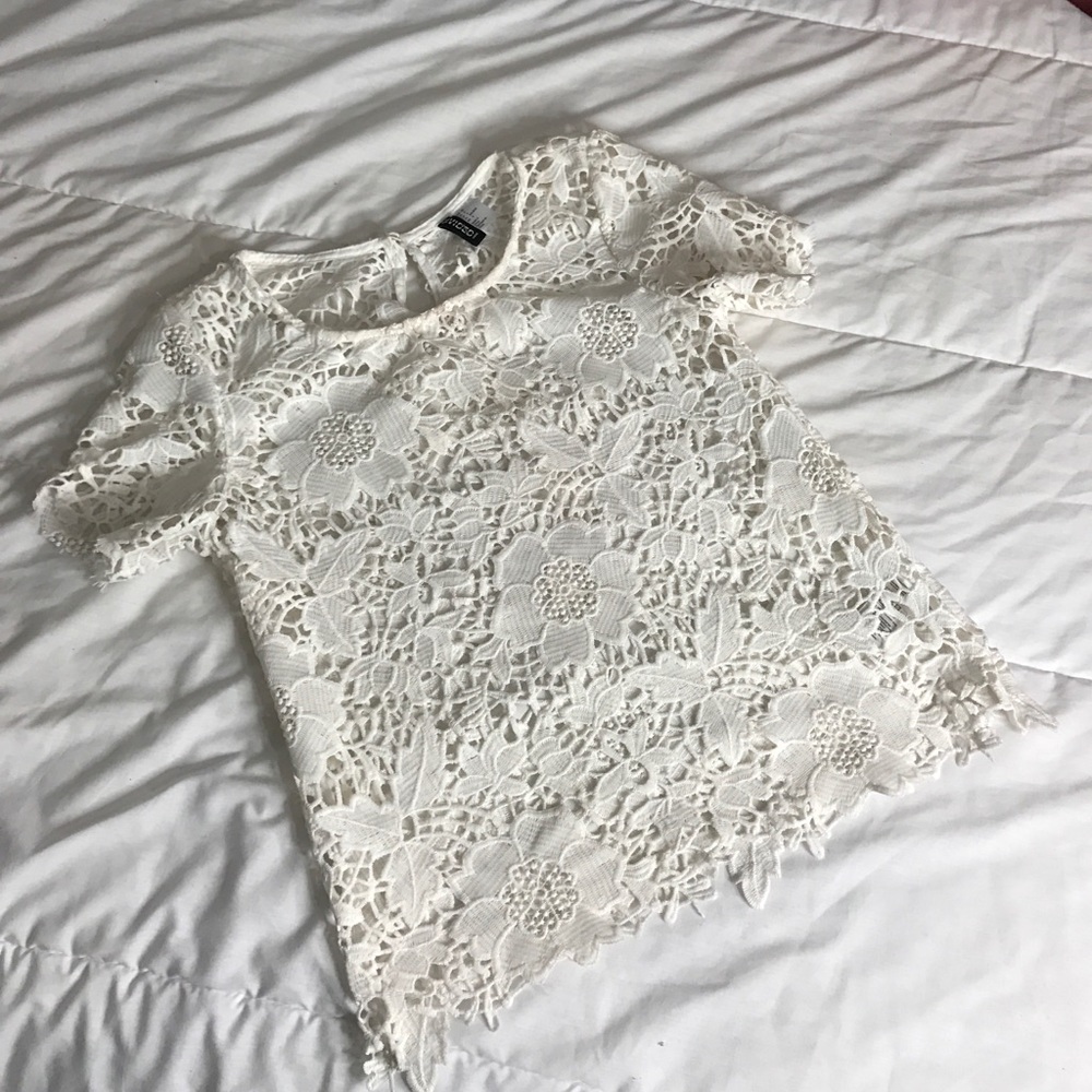 White laced top
