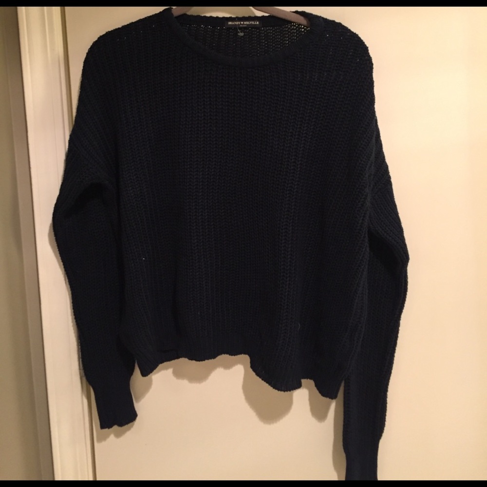 Oversized Navy Blue knotted sweater