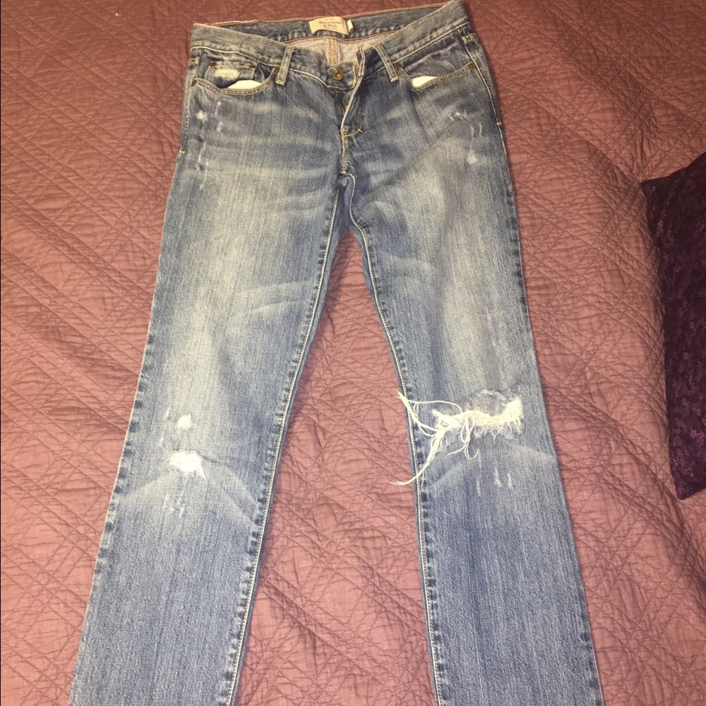 Abercrombie destroyed straight jeans