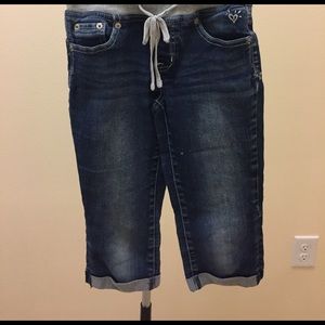 Justice denim capris with drawstring waist