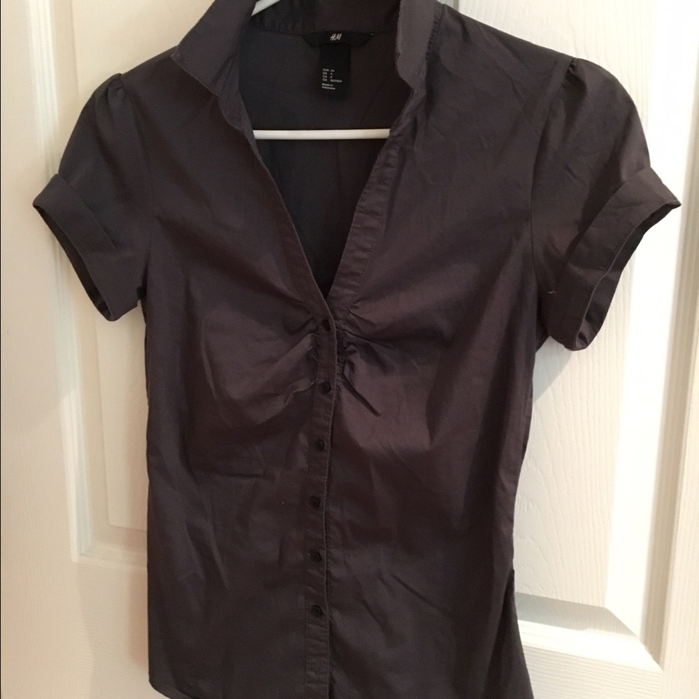 Slate gray business causal shirt