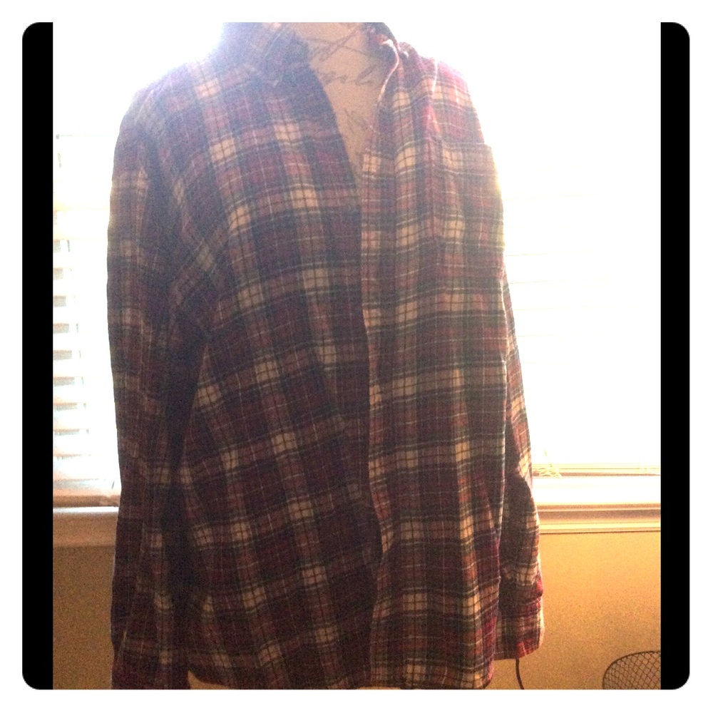 Mens XL Plaid Flannel Long Sleeve