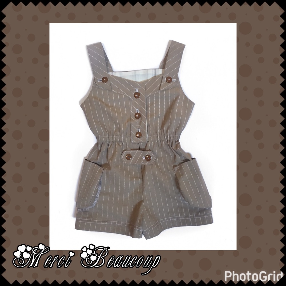Cotton sleeveless romper shorts