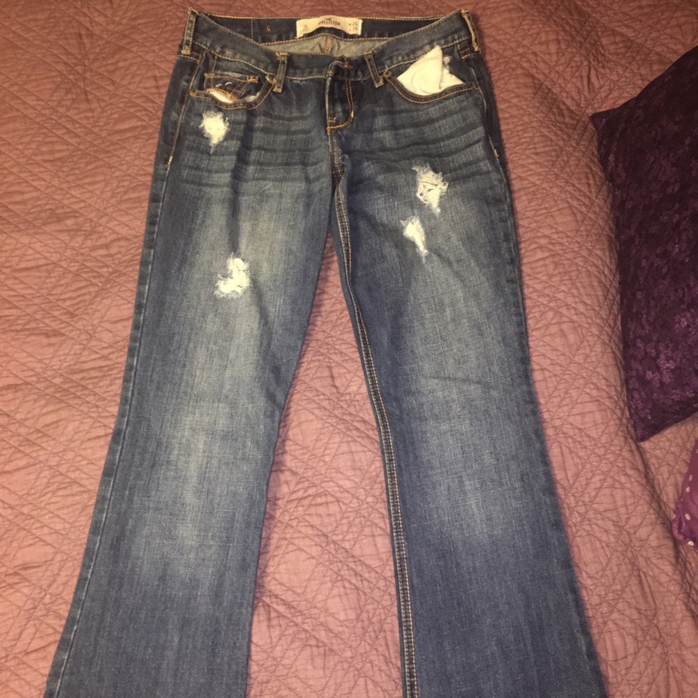 Hollister destroyed cali flare jeans