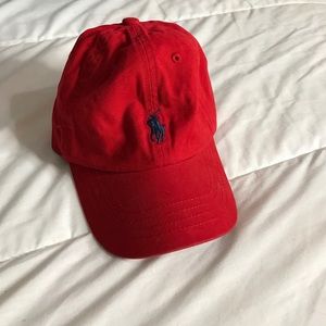 Red polo hat