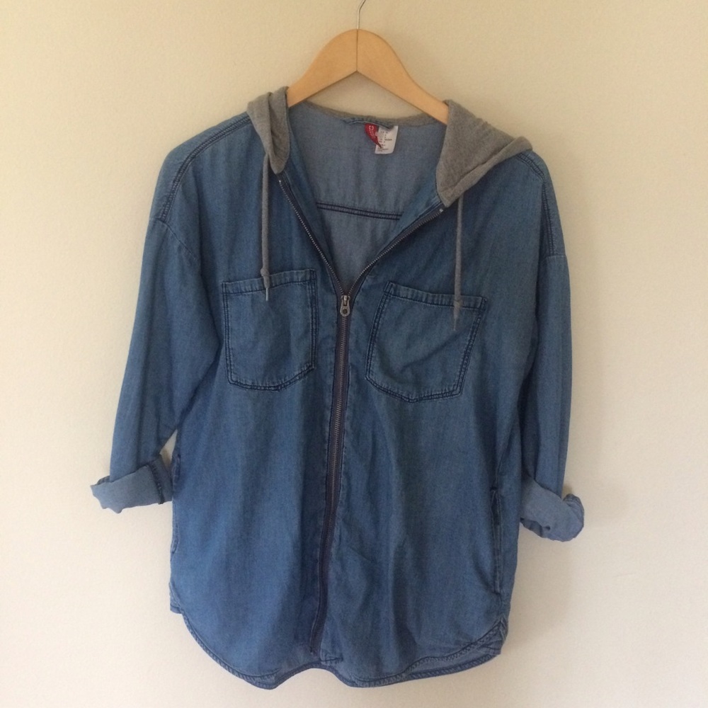 Denim Zip Hoodie
