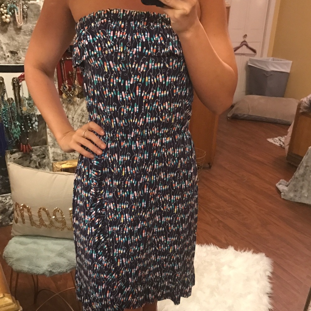 Lilly Pulitzer strapless dress.