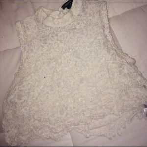 Lace White crop top