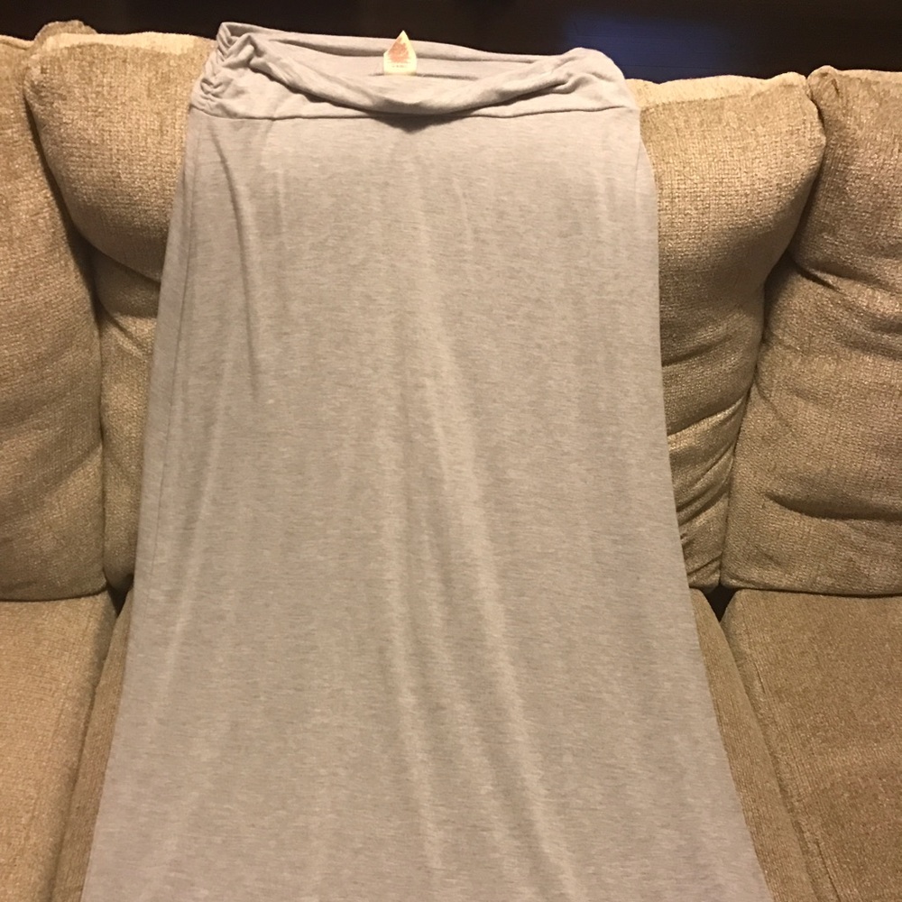 Grey medium long cotton skirt