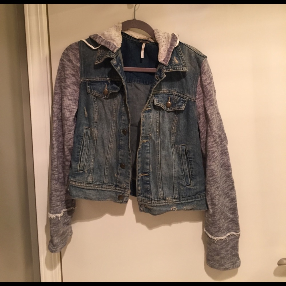 Free people denim and terry jacket