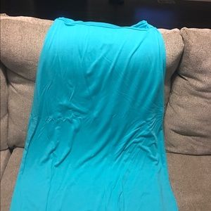 Long blue cotton skirt in medium
