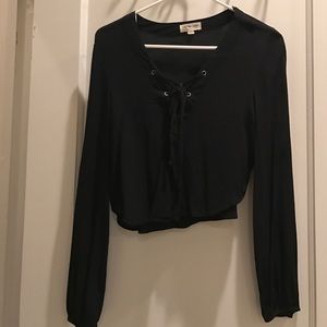 Cotton Candy Lace Up Crop Top