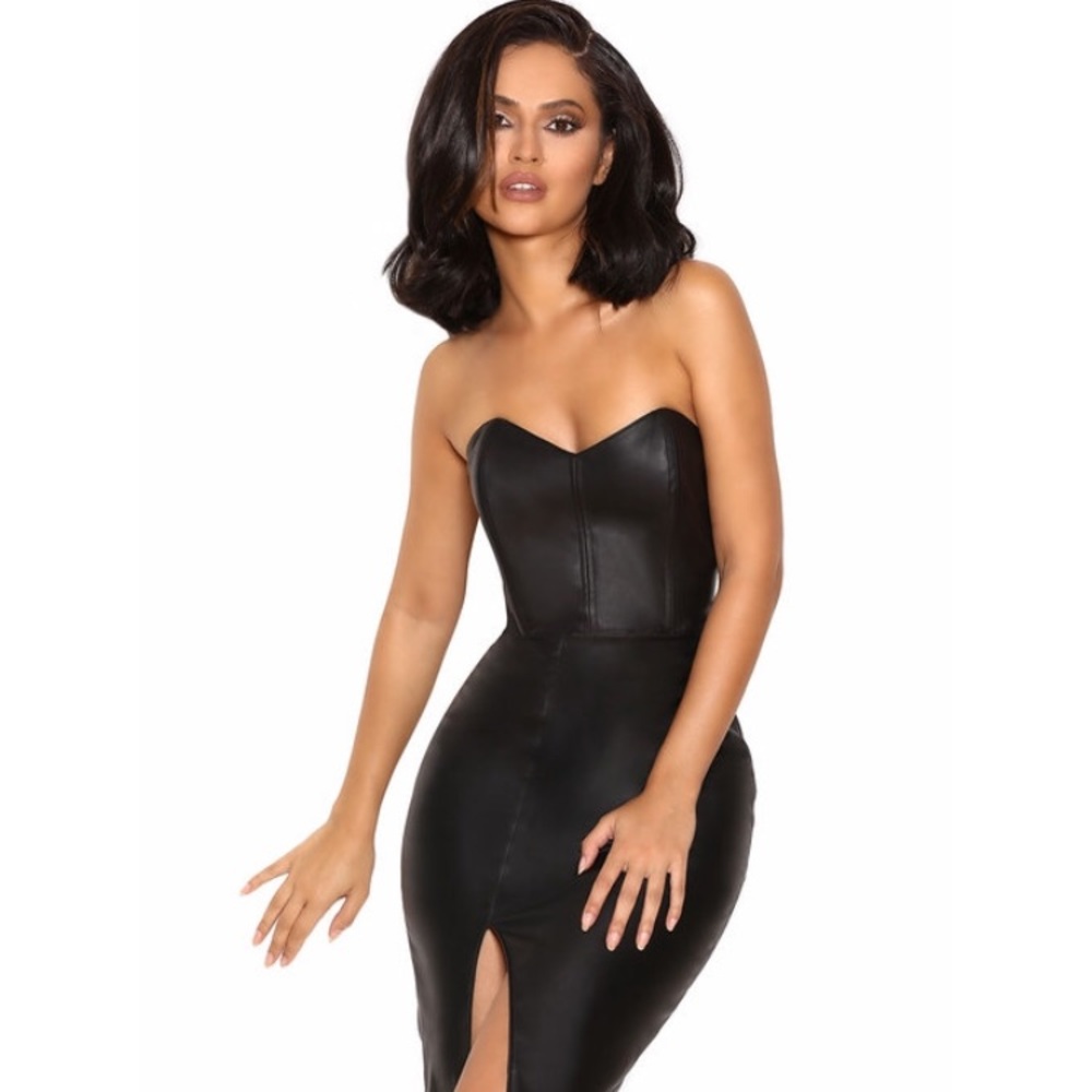 Black Vegan Leather Dress