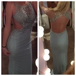 Size 2 Baby blue sparkly prom dress!!