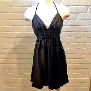 Jessica McClintock Halter Dress w/stone Detail