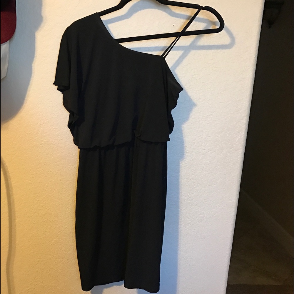 One shoulder little black dress