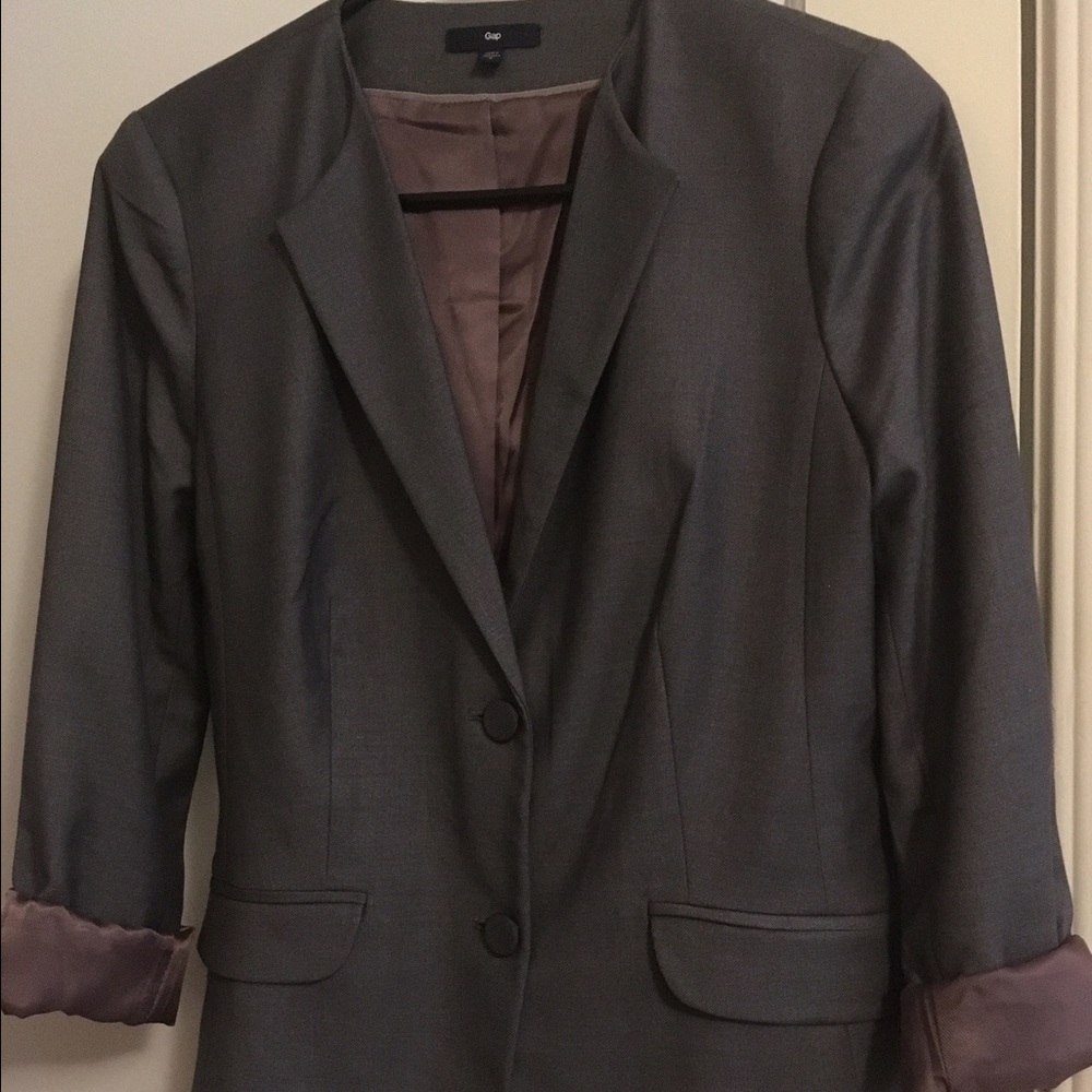 Gray suit blazer