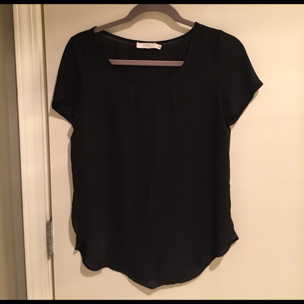 Black silk top