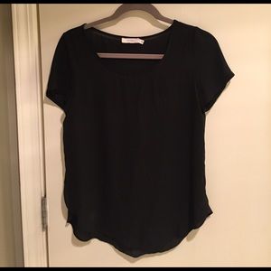 Black silk top