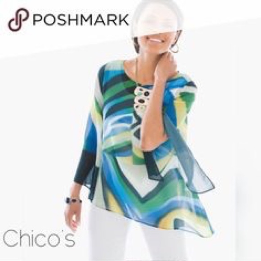 Chico's Travelers Collection Asymmetrical Top