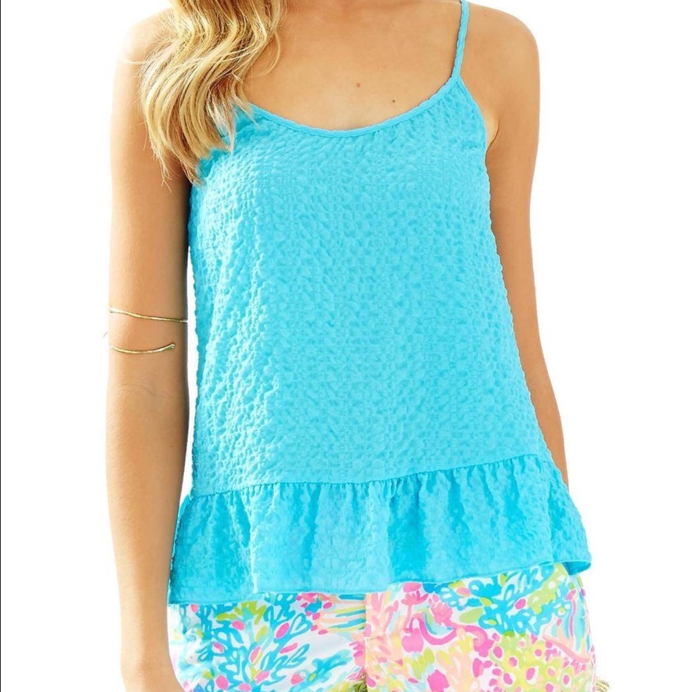 Lilly coral top pool side blue size M