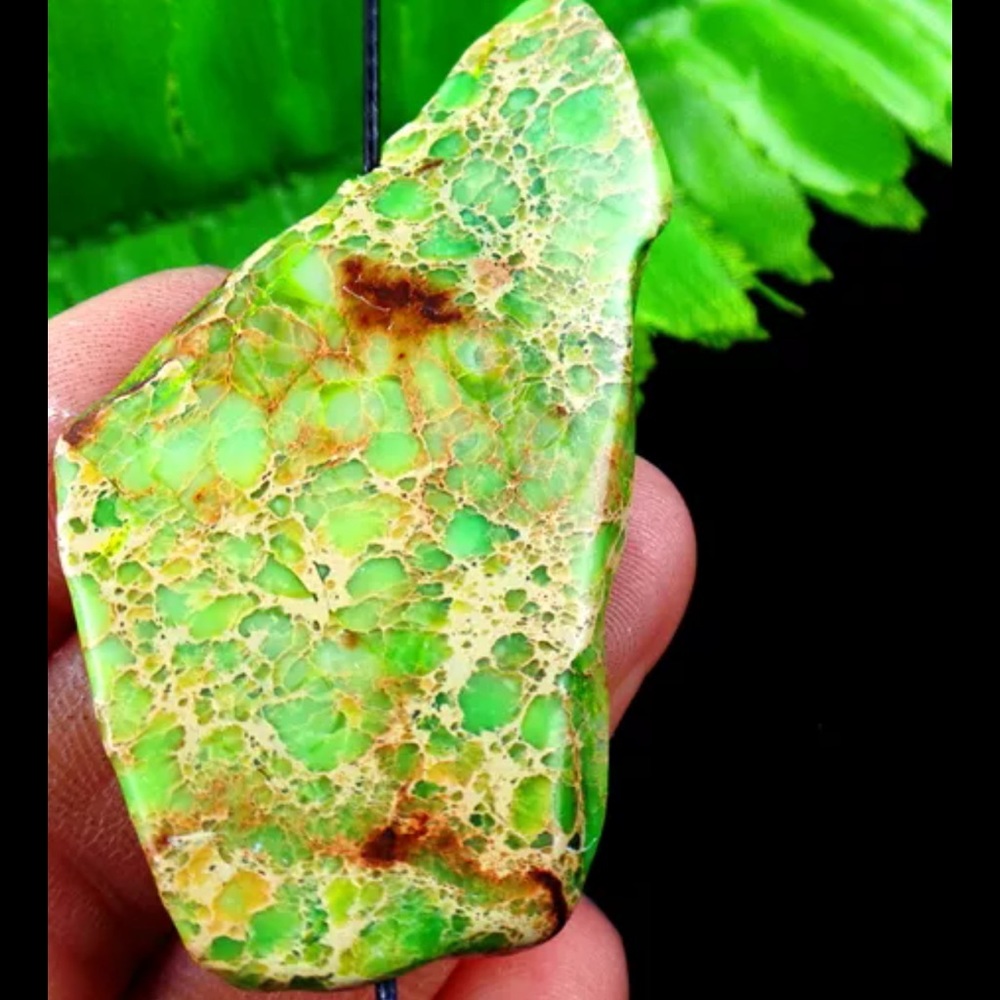 ⚡️SALE⚡️Green Sea Sediment Jasper Freeform Pendant
