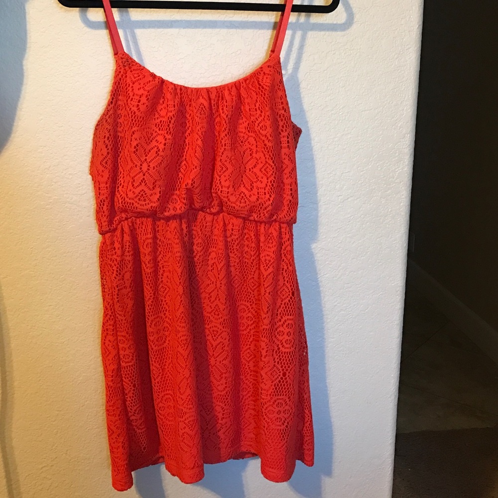 Orange crochet dress