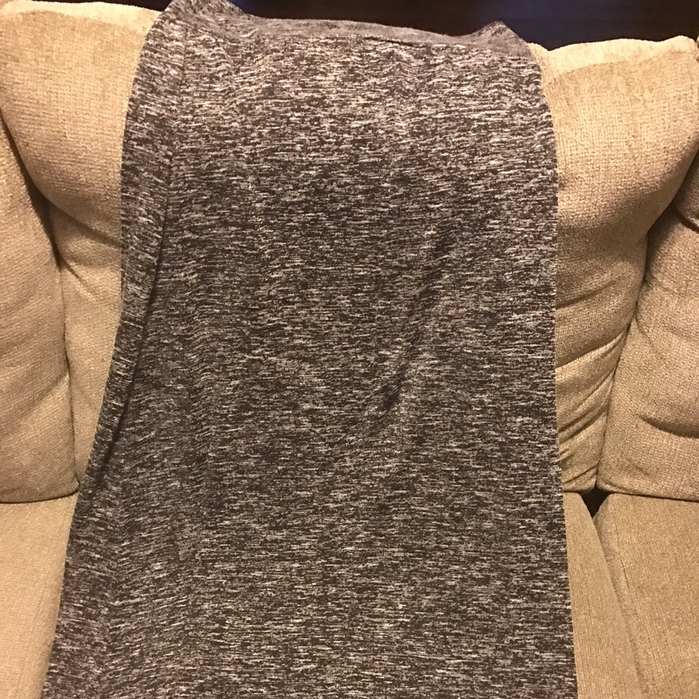 Grey wide band maxi skirt