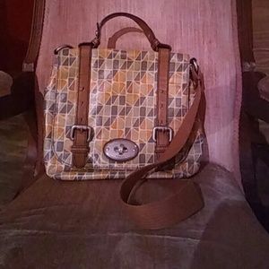 Multi-color Fossil "Saddle" bag