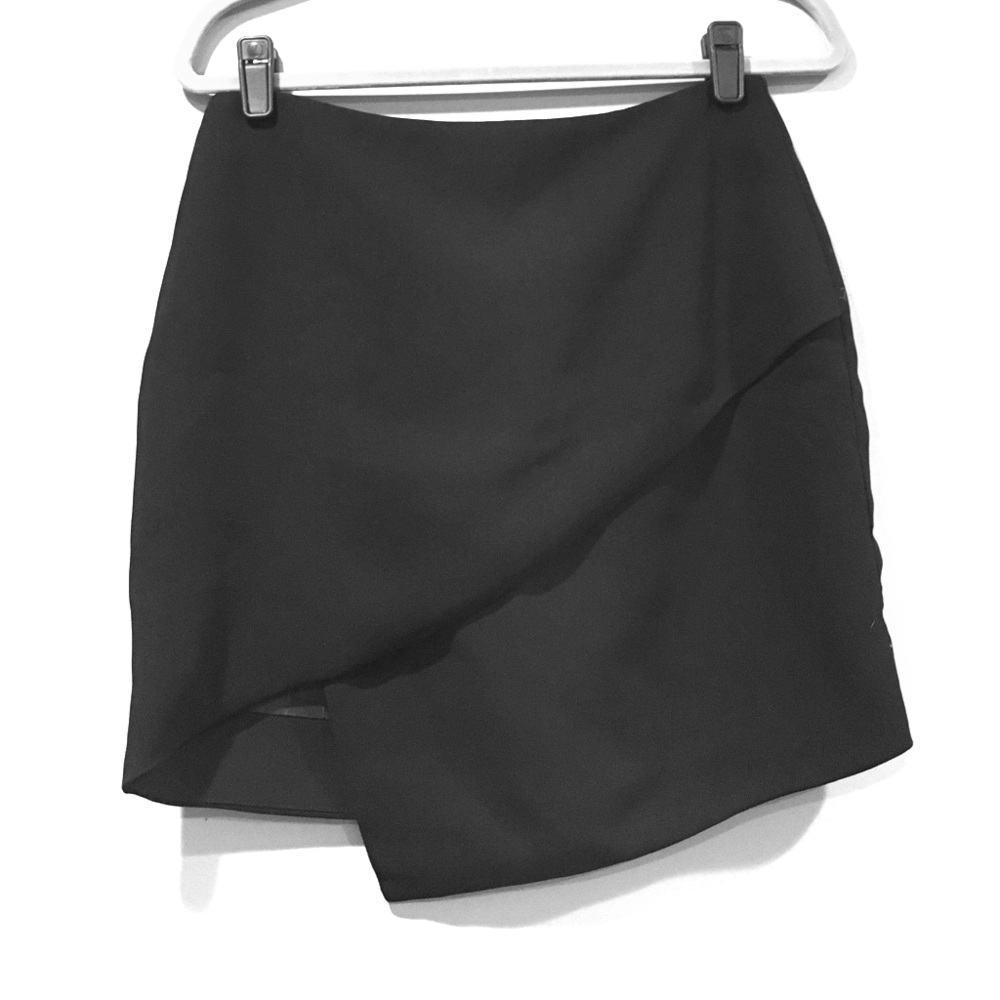 Asymmetrical black skirt