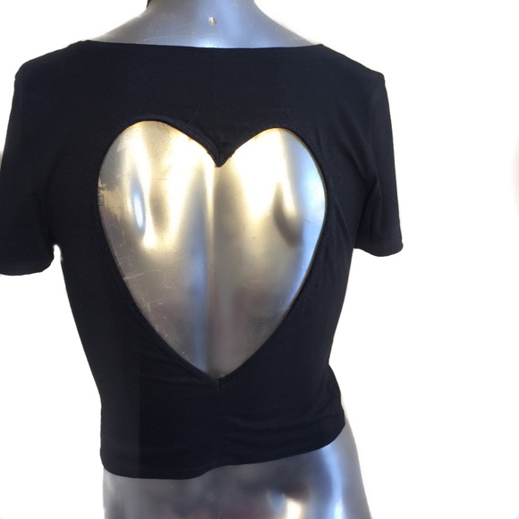 PINK Victoria's Secret Tops - •PINK• Heart Cut Out Crop Top