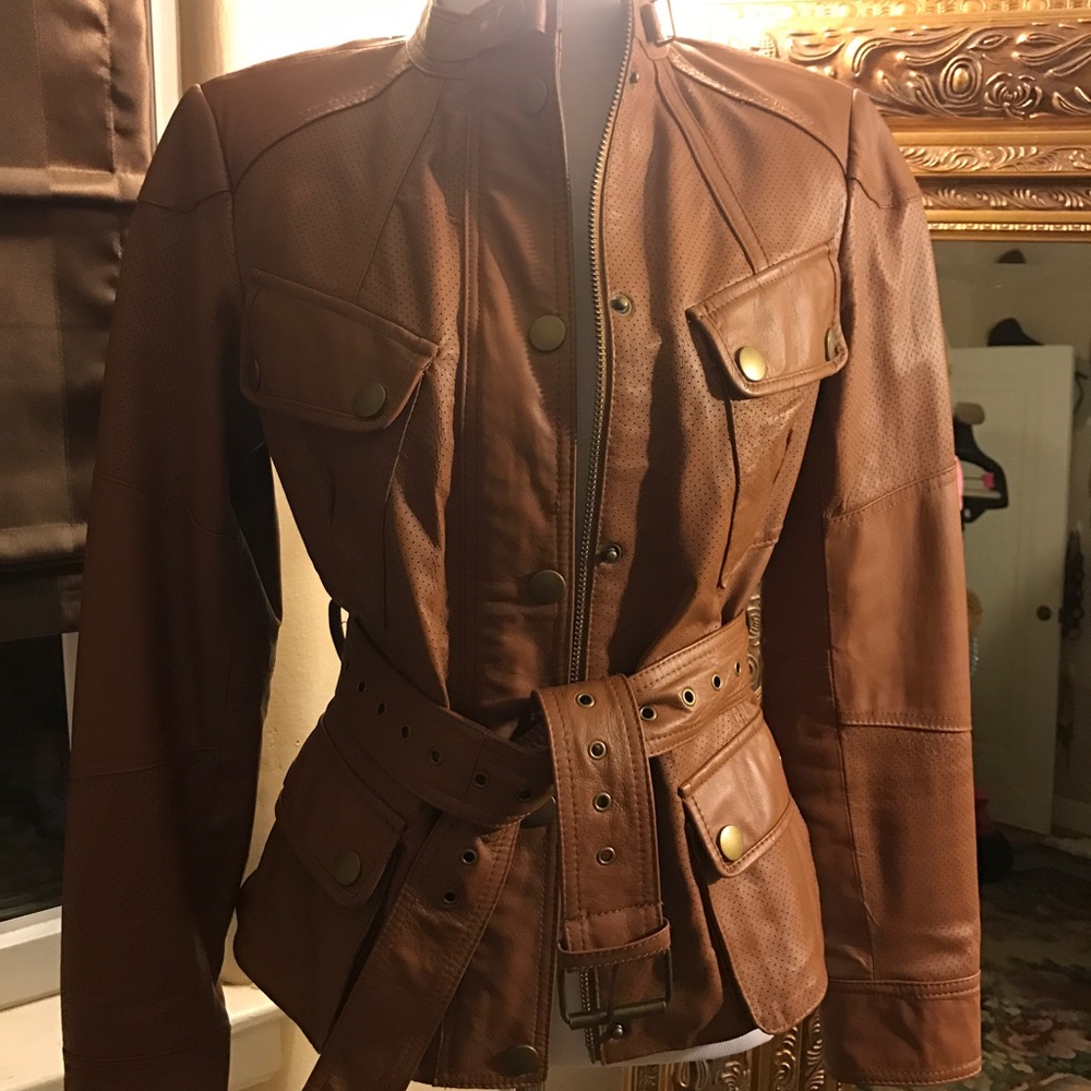 Cognac leather jacket
