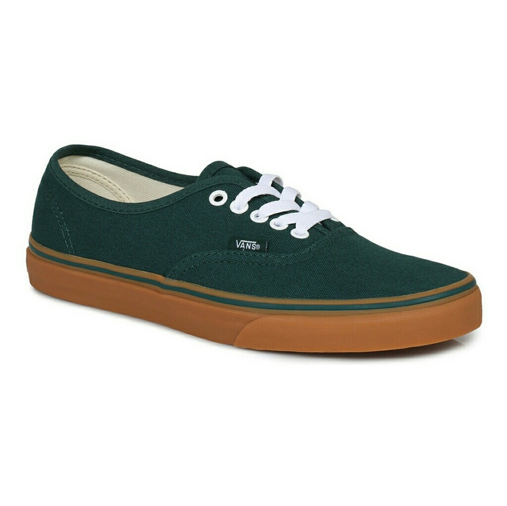 Vans Authentic June Bug Green & Gum Skate Shoes