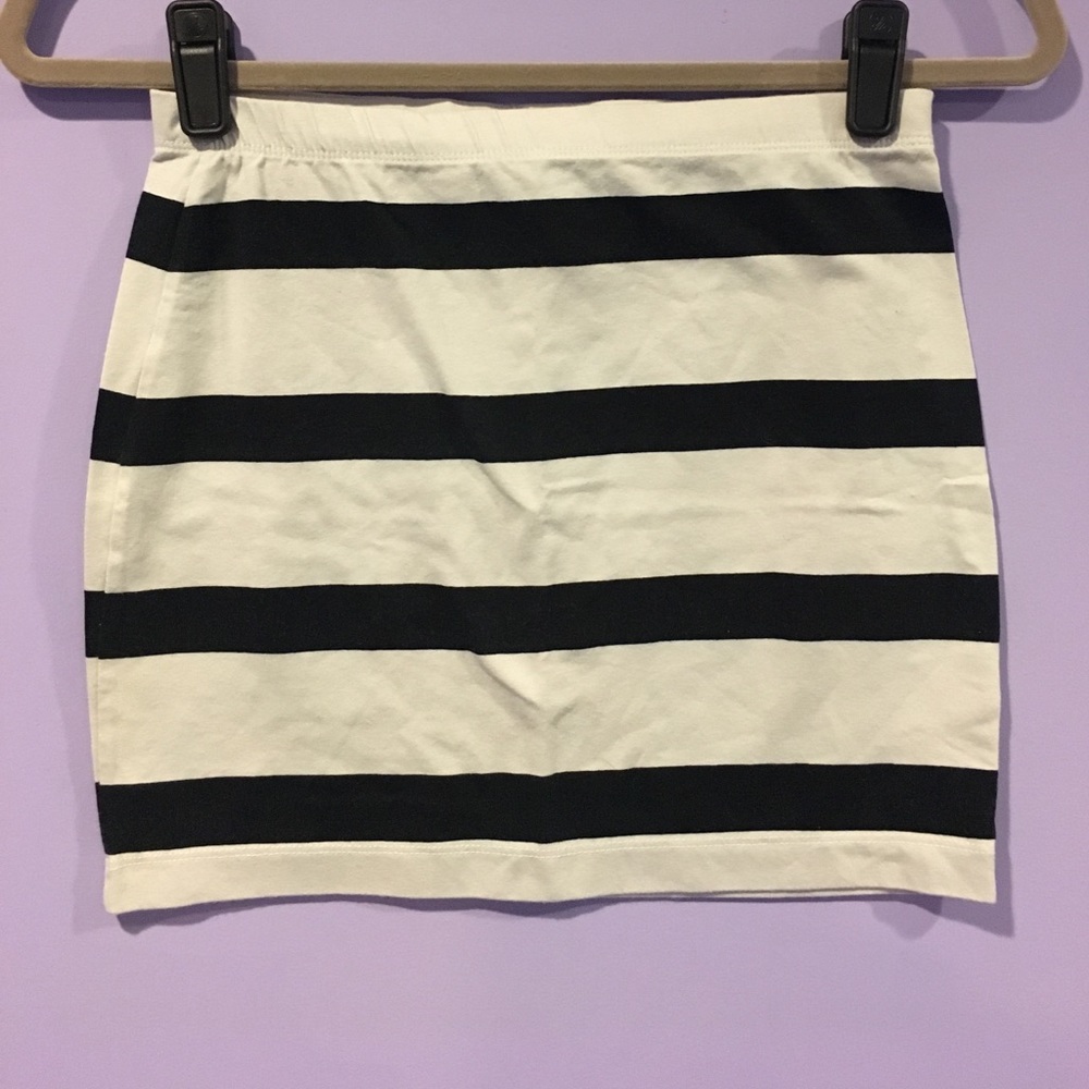 Striped black and white skirt