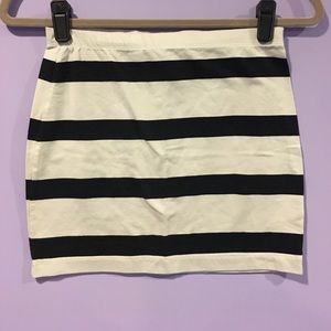 Striped black and white skirt