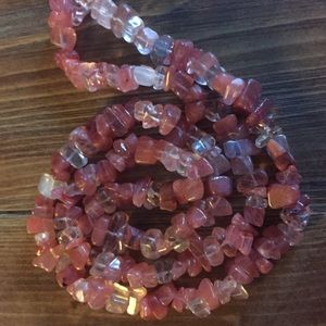Pink stone necklace