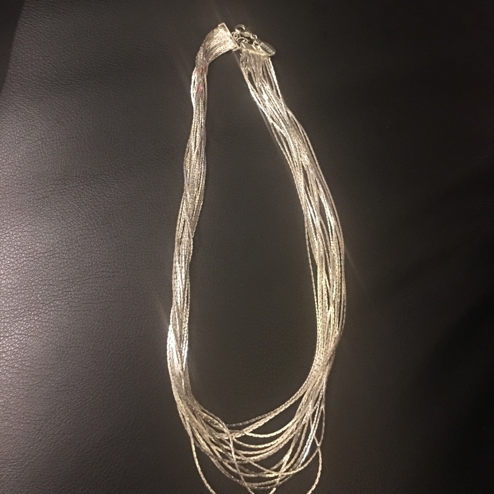 Express Silver Layered Necklace with Dual Bracelet