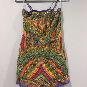 Multicolor print romper