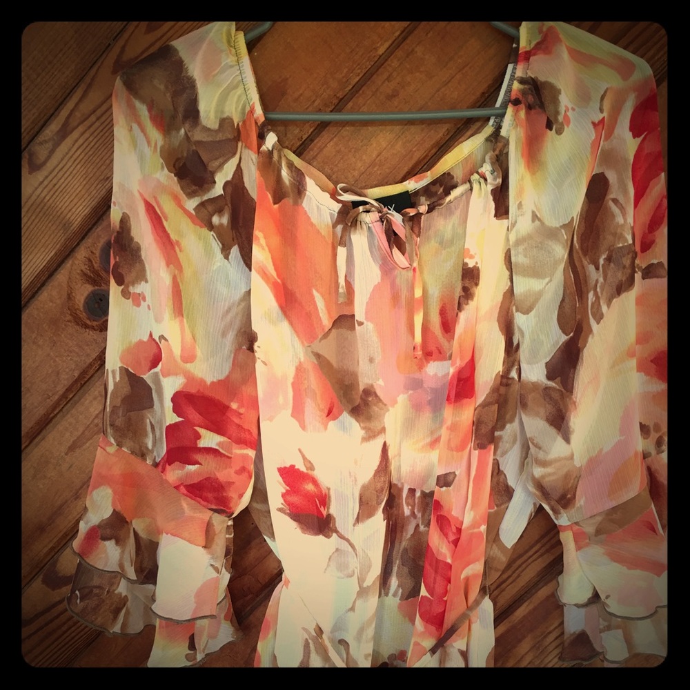 XL Sheer spring tunic top